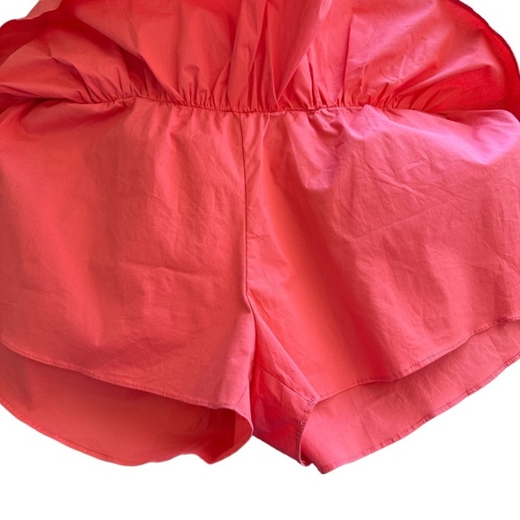 Do + Be One Shoulder Ruffle Shorts Romper Coral Sz Medium NWT - Picture 8 of 16